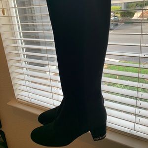 Michael Kors Knee High Boots chain on heel